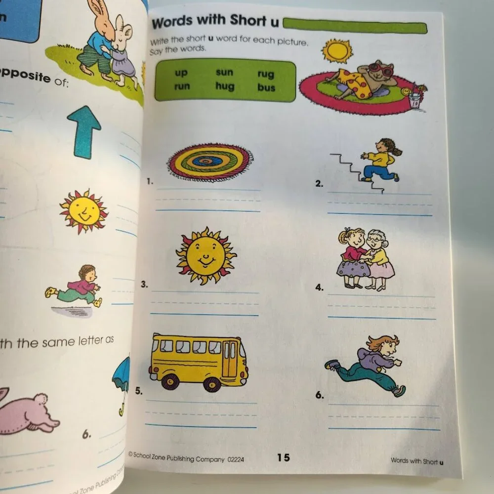 NEW School Zone Spelling Puzzles 1-2 Activity Workbook Book 64 Pages 1st Grade